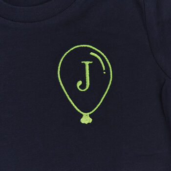 Embroidered Initial T Shirt With Personalised Bag, 3 of 9