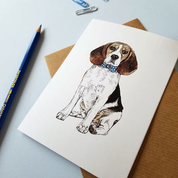Beagle In A Bow Tie A6 Greetings Card, 2 of 2