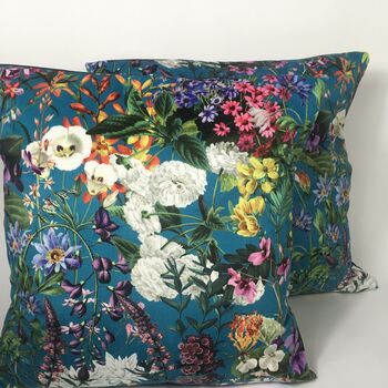 Velvet English Flower Garden Cushion Cover, 5 of 5