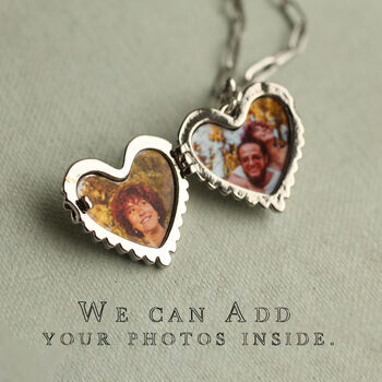 Silver Heart Clamshell Locket Necklace, 3 of 9