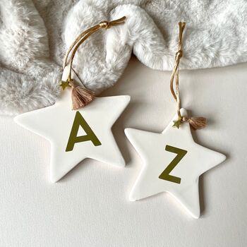 Personalised Initial Star Bauble Decoration, 3 of 4