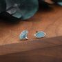 Mismatched Enamel Beech And Ginkgo Leaf Stud Earrings In Sterling Silver, thumbnail 4 of 12
