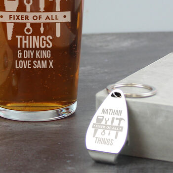 Gifts For Him Pint Glass And Bottle Opener Set, 3 of 5