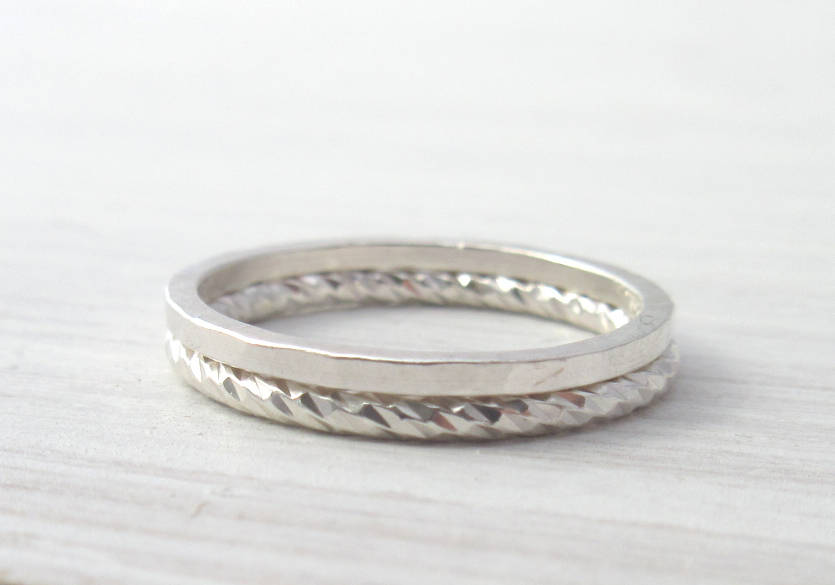 create your own silver stacking ring set by marion made