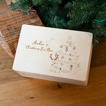 Personalised Christmas Eve Box With Tree Design, 2 of 5