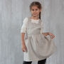 Kids Linen Pinafore Cross Back Apron Dress, thumbnail 1 of 12