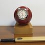 Cricket Ball Clock With Personalised Wood Plinth, thumbnail 6 of 12