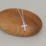 925 Silver Confirmation Cross Necklace And Bracelet Set, thumbnail 3 of 4