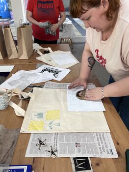 Linocut Tote Bag Workshop Experience For Two In Manchester, 3 of 8