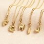 Stainless Steel Bubble Initial Pendant Necklace In Gold, thumbnail 2 of 5