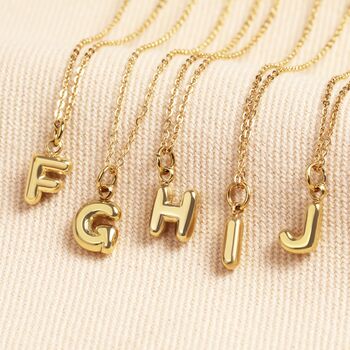 Stainless Steel Bubble Initial Pendant Necklace In Gold, 2 of 5