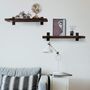 Set Of Two Black Solid Wood Wall Storage Shelves, thumbnail 7 of 12