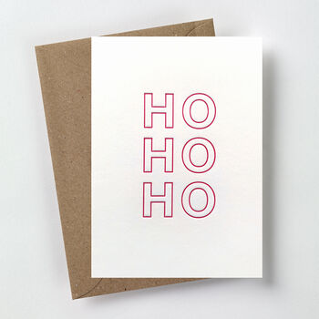 'Ho Ho Ho' Letterpress Christmas Card, 4 of 4