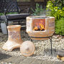 Two Piece Clay Chiminea With Grill, thumbnail 1 of 4