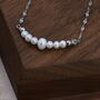 Sterling Silver Genuine Pearl Bar Necklace, thumbnail 2 of 12