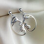 Sterling Silver Abstract Face Dangle Stud Earrings, thumbnail 4 of 7