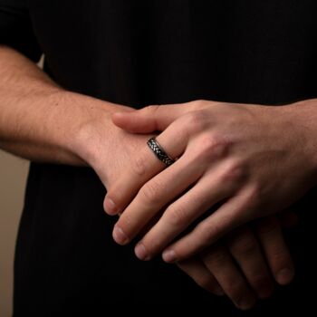Silver Rope Pattern Band Ring For Men And Women, 5 of 12