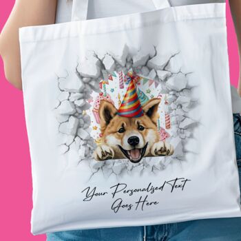 Personalised Akita Birthday Break Through Dog, 9 of 9