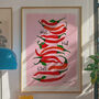 Hot Hot Stuff Chilli A4 Art Print, thumbnail 1 of 8