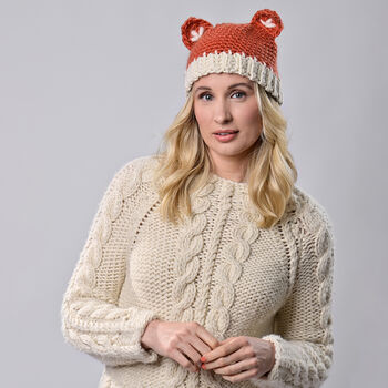 Adult Fox Hat Easy Crochet Kit, 5 of 9