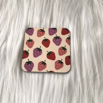 Pink/Purple Strawberries Coaster, 2 of 3