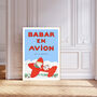 Babar The Elephant Aeroplane Nursery Art Print, thumbnail 1 of 3