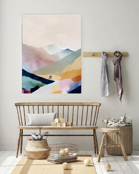 Minimalist Cycling Watercolour Mountain Art Print, 2 of 6