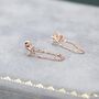 Starburst Cz Dangle Chain Stud Earrings In Sterling Silver, thumbnail 10 of 12