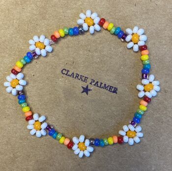 Rainbow Daisy Beaded Bracelet, 6 of 10