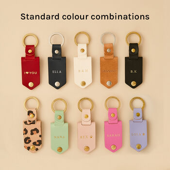 Personalised Multi Photo Leather Case Keyring, 2 of 7