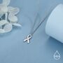 Sterling Silver Awareness Ribbon Necklace, thumbnail 7 of 12