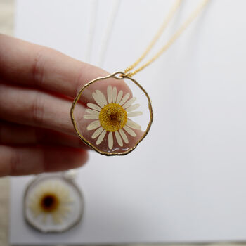 Daisy Pressed Flower Framed Necklace, 3 of 3