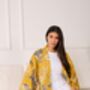 Mustard Dynastic Bird Print Light Weight Kimono, thumbnail 3 of 7