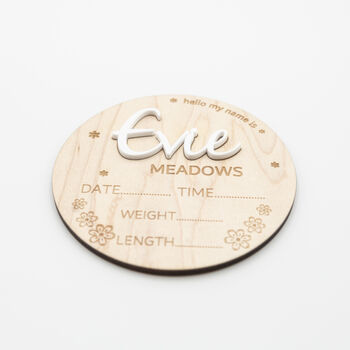 Personalised Baby Name And Stats Announcement Plaque, 12 of 12