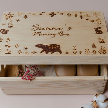 Personalised Memory Box With Woodland Animal Design, 4 of 7