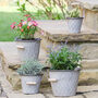 Set Of Four Vintage Rippled Bucket Planters, thumbnail 1 of 10