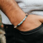 Natural Stone And Metal Elastic Men's Bracelet, thumbnail 1 of 5