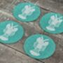 Set Of Four Turquoise Beaded Lobster Coasters, thumbnail 1 of 3