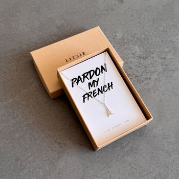 Pardon My French Sterling Silver Eiffel Tower Necklace – Playful Gift For Her, 3 of 10