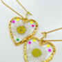 Heart Earrings With Daisies In Gold Or Silver, thumbnail 4 of 11