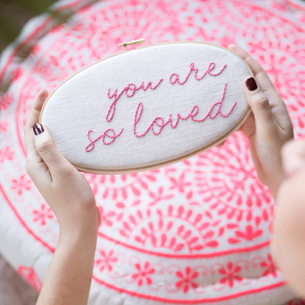 You Are So Loved Embroidery Hoop Sign, 1 of 9