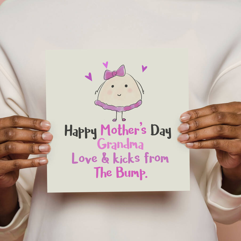 Happy Mother's Day Grandmother From The Bump Pink Card
