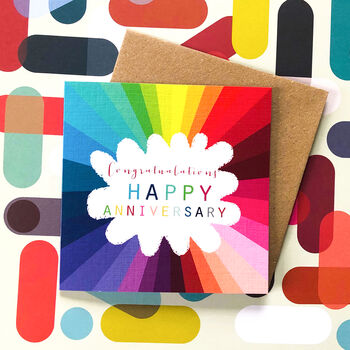 Colourful Happy Anniversary Card, 3 of 5