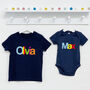 Personalised Multicoloured Baby And Child Set, thumbnail 2 of 4
