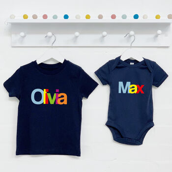 Personalised Multicoloured Baby And Child Set, 2 of 4