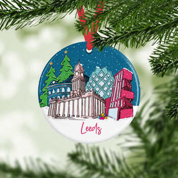 Personalised Leeds Skyline Bauble, 2 of 4