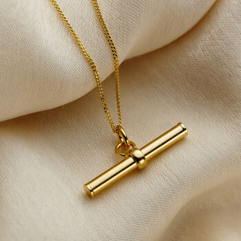 Mini 9ct Gold T Bar Necklace, 3 of 5
