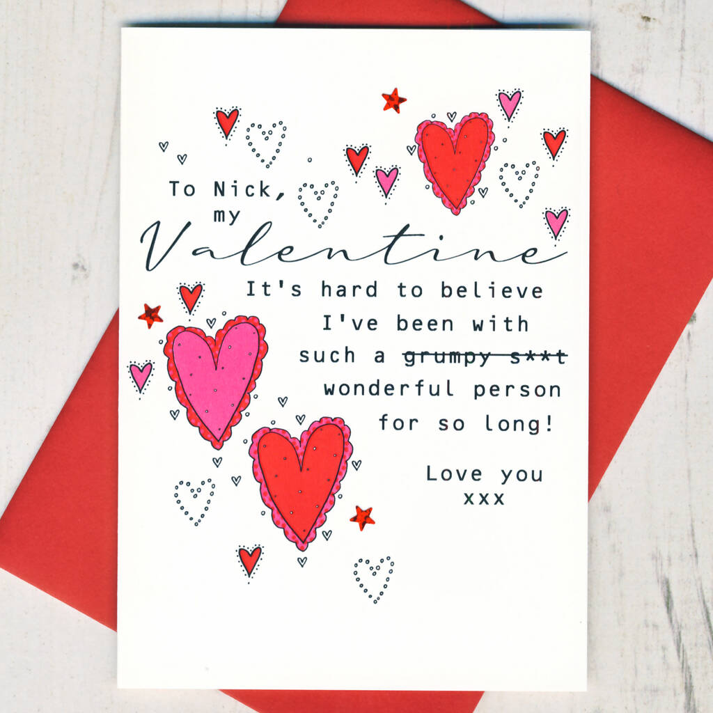 Personalised Grumpy Valentine's Card By Eggbert & Daisy