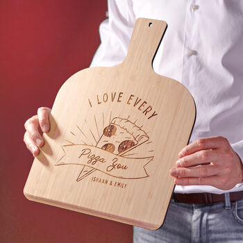 Personalised Bamboo Couples Pizza Peel, 4 of 5