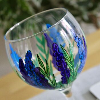 50th Birthday Painted Gin Glass With Floral Design, 5 of 9